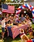 4th of July Table Cloths – 2 Pack USA 250th Anniversary Spandex Fitted Stretch Table Covers, 6ft Rectangle American Flag Tablecloths for Independence Day Party